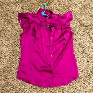 Pink ruffle sleeve blouse